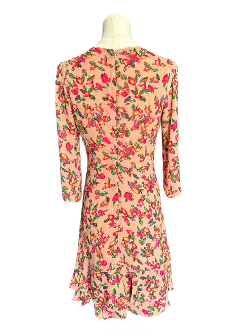 LAST CHANCE | FARM Rio Fruit Print Tie Front Ruffle Mini Dress XS - Picture 5 of 8